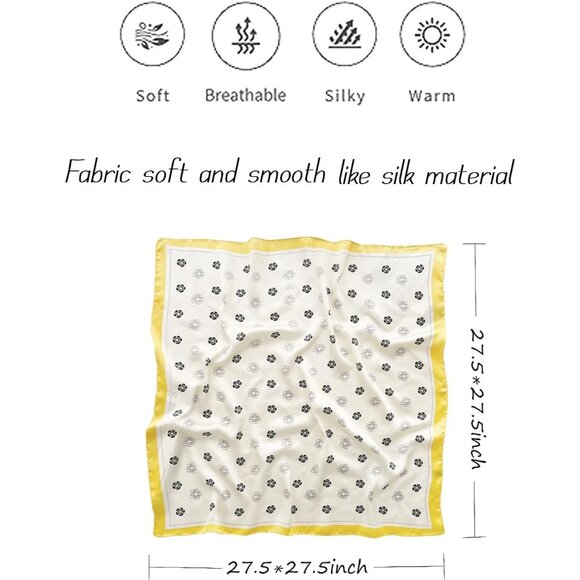 Satin Bandanas Head A32 Hot Scarf Women Lightweight Silk Hair Wrap Sleep Scarf - Picture 3 of 6